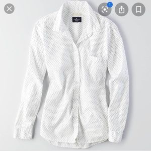 American Eagle Prep fit button down - heart print